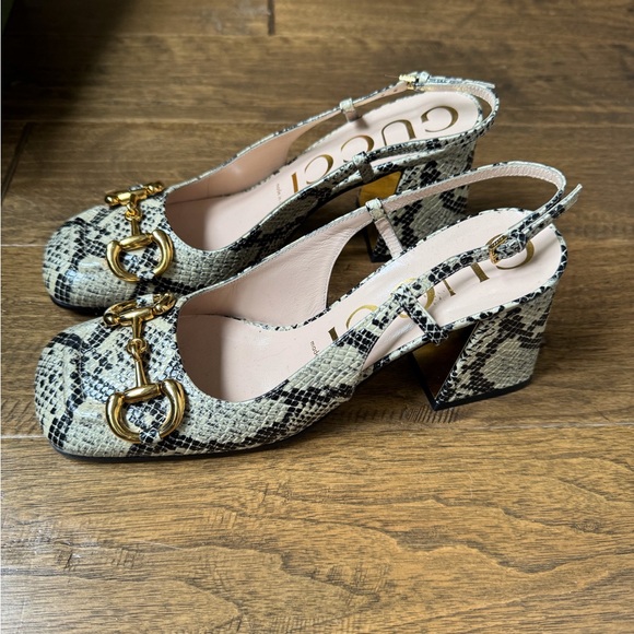 Gucci Python block heel slingbacks - Picture 2 of 4